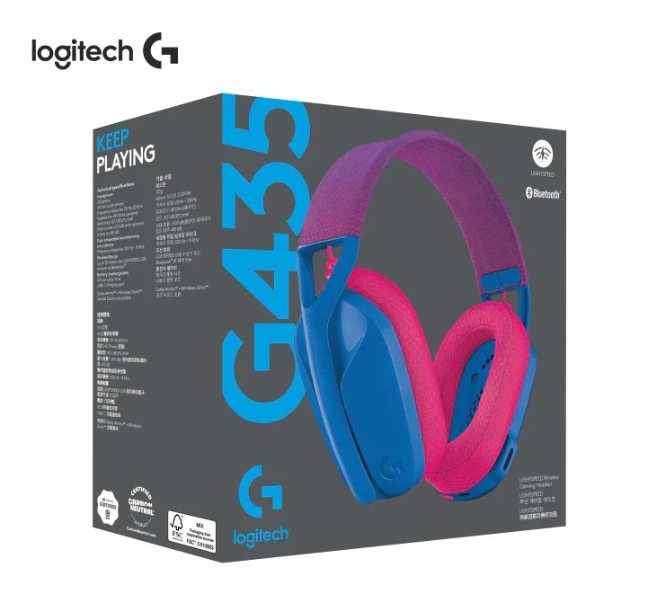 AUDIFONO C/MICROF. LOGITECH G435 LIGHTSPEED / BLUETOOTH AZUL (981-001061)