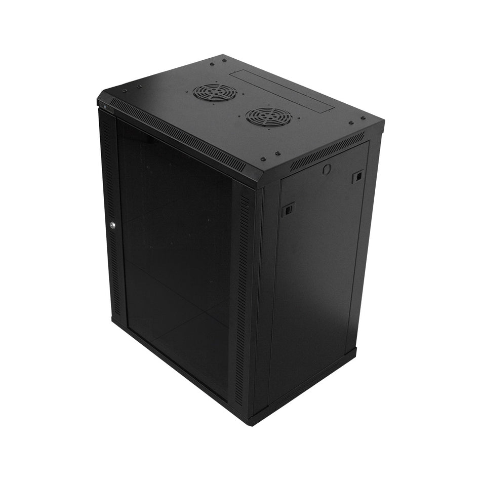 Gabinete de Pared 15-RU 766 x 600 x 450mm (Puerta c/Vidrio de Seguridad y Paneles Laterales Desmontables)