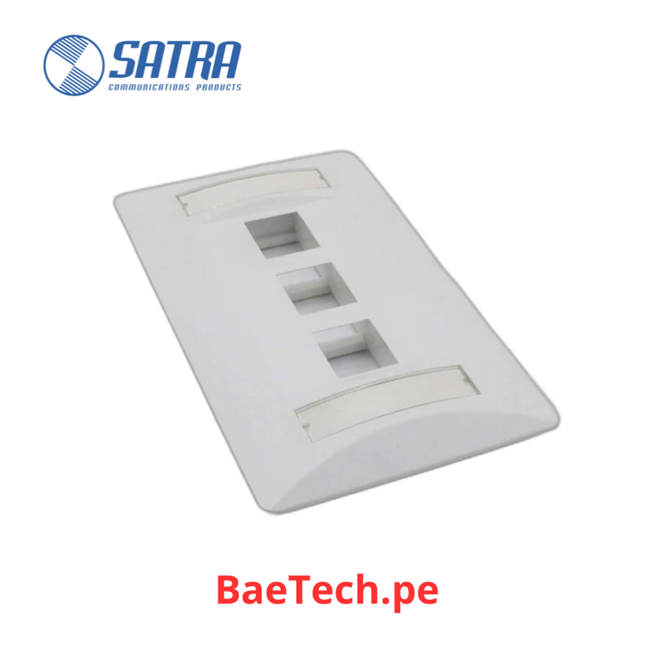 Placa frontal de pared identikit 3 puntos SATRA 111030301 Faceplate color blanco