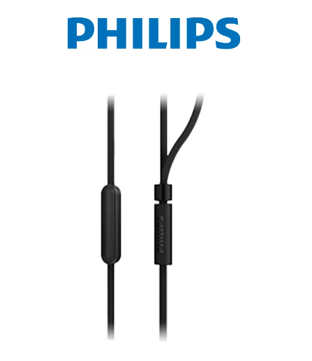 AUDIFONO C/MICROF. PHILIPS IN-EAR TAE1105BK BAJO 3.5MM NEGRO