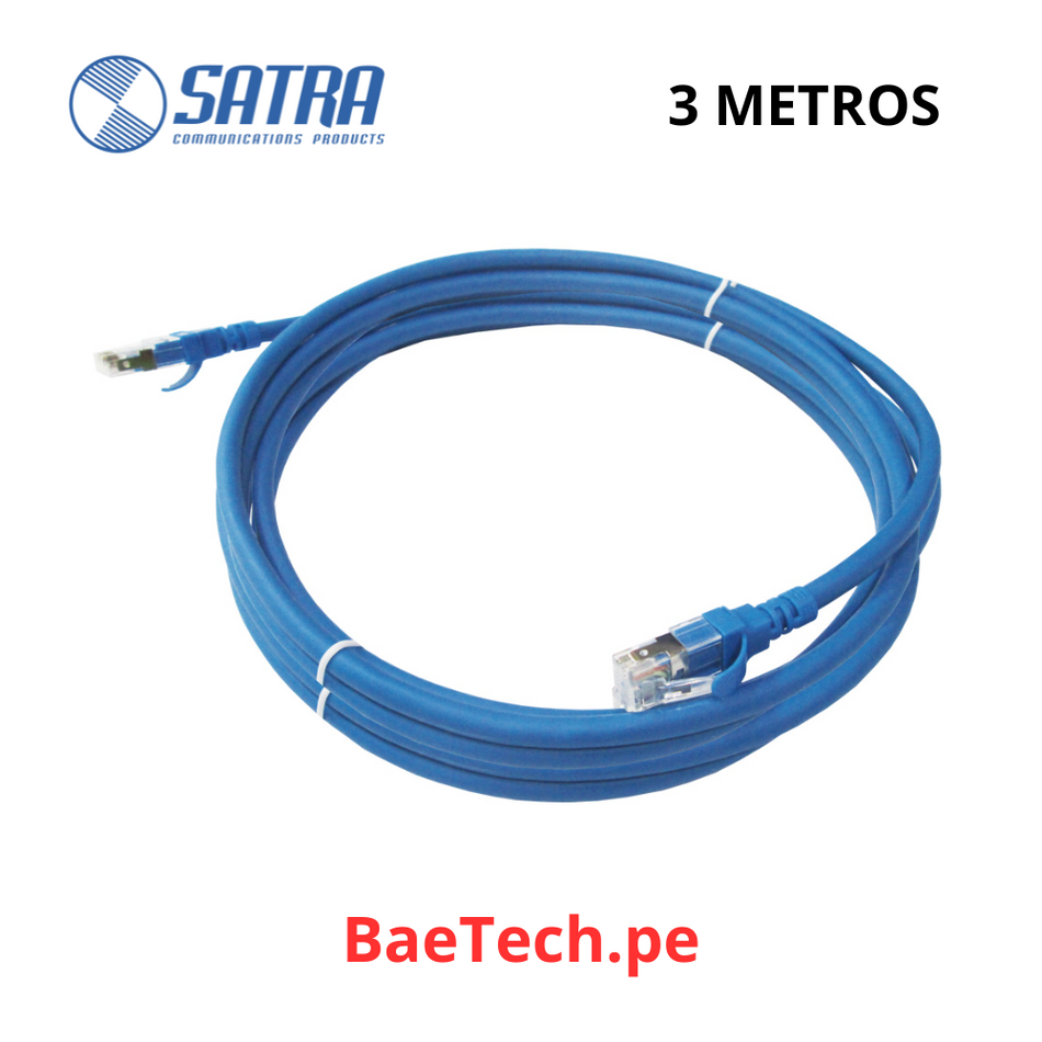 Patch cord Cat 6 x 3m LSZH SATRA 102050304 Cable de red armado color azul