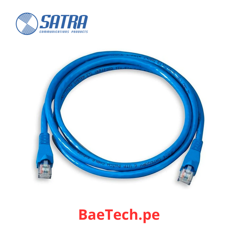 Patch cord Cat 5E x 2m SATRA 101030204 Cable de red preparado color azul cert. UL/ETL