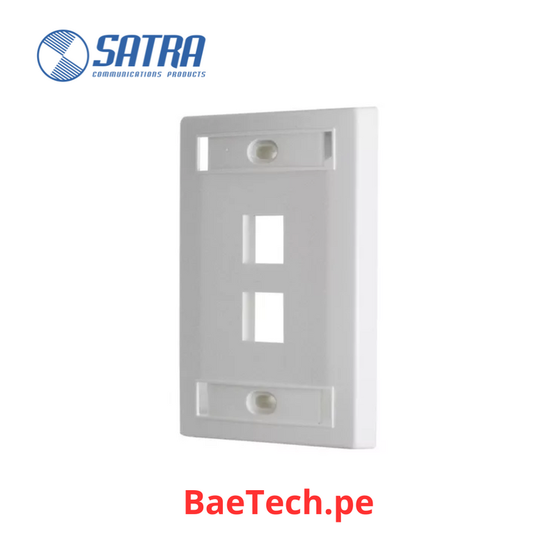 Placa frontal de pared identikit 2 puntos SATRA 0111030201 Faceplate color blanco