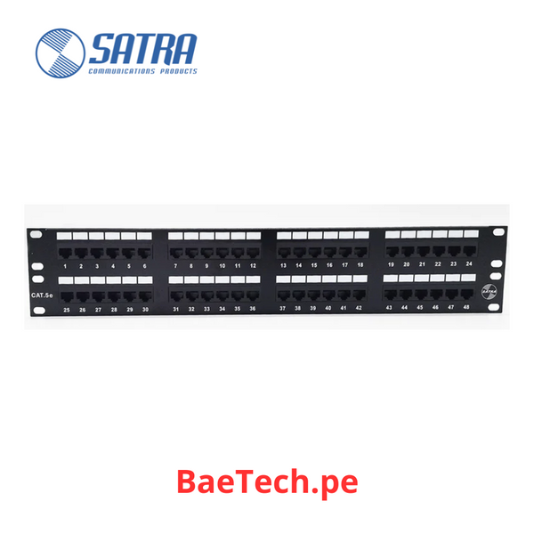 Patch panel CAT 5E 48 puertos SATRA 0101024800 Panel de conexiones
