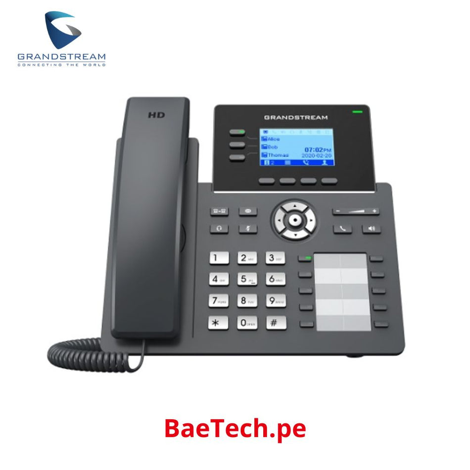 GRANDSTREAM GRP2604P Teléfono IP Poe Operador, 6 SIP, 10 teclas BLF 10/100/1000Mbps LCD 2,7" No incluye fuente