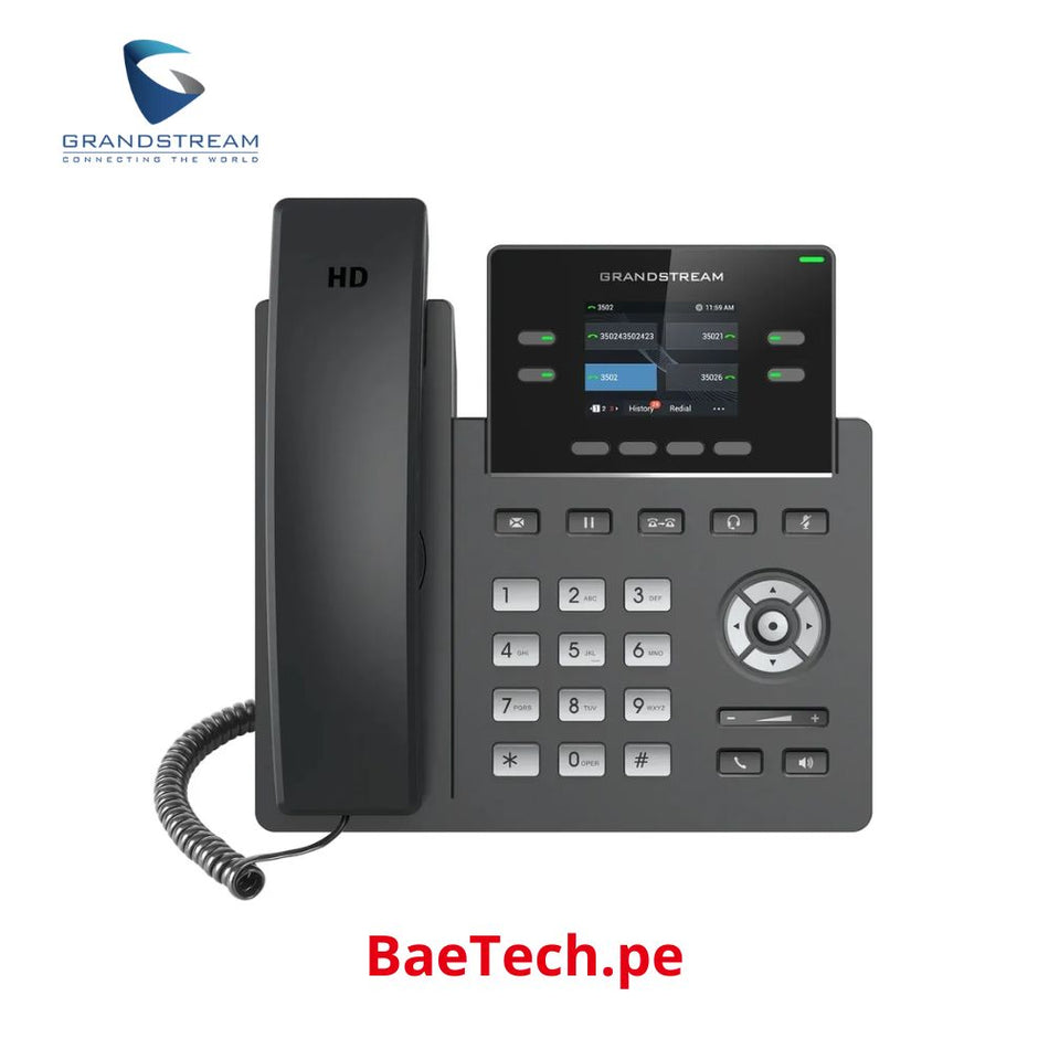GANDSTREAM GRP2612W Teléfono IP profesional de 4 líneas, 4 cuentas SIP, pantalla color 2,4"