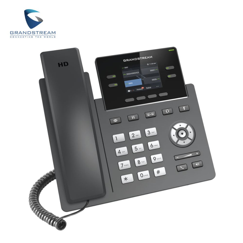 GANDSTREAM GRP2612W Teléfono IP profesional de 4 líneas, 4 cuentas SIP, pantalla color 2,4"