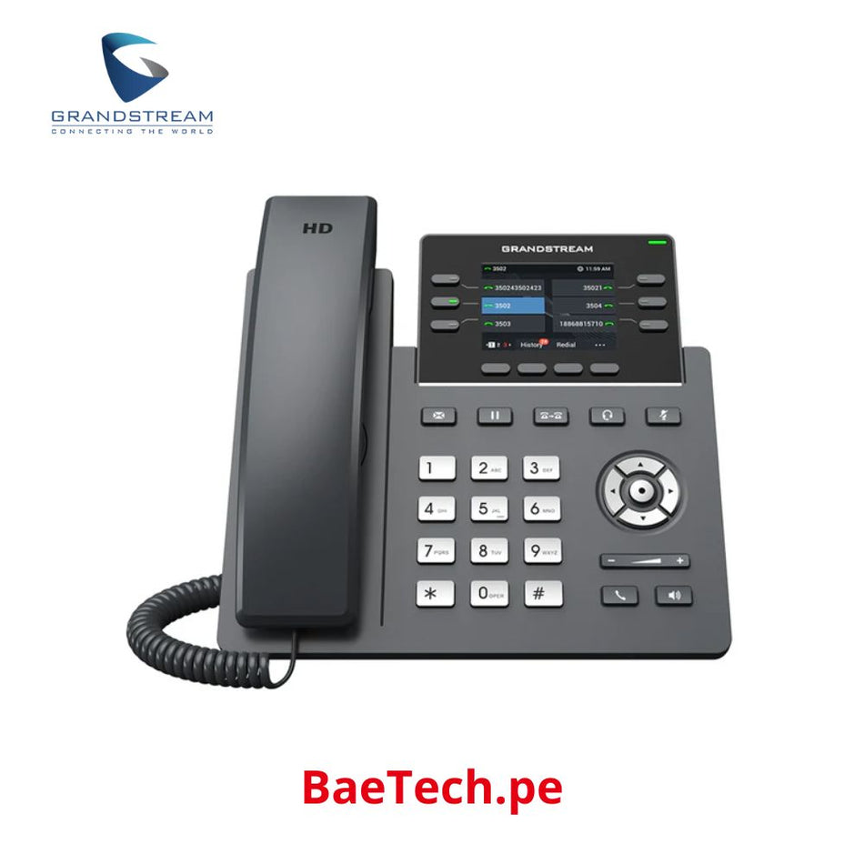 GANDSTREAM GRP2613 Teléfono IP de 6 líneas de grado operador, hasta 4 cuentas SIP, 2 puertos ethernet Gigabit 10/100/1000 Mbps con PoE