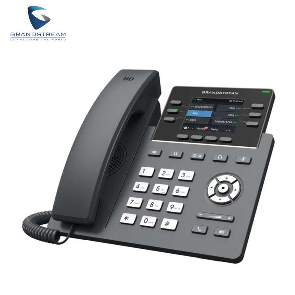 GRANDSTREAM GRP2624 Teléfono IP de 8 líneas grado operador, 4 cuentas SIP, wifi, Pantalla a color 2.8", puertos Gigabit, Bluetooth, PoE