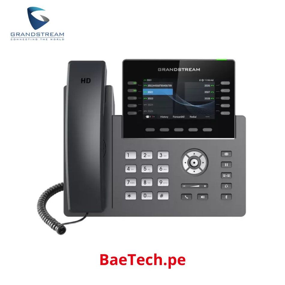 GRANDSTREAM GRP2624 Teléfono IP de 8 líneas grado operador, 4 cuentas SIP, wifi, Pantalla a color 2.8", puertos Gigabit, Bluetooth, PoE