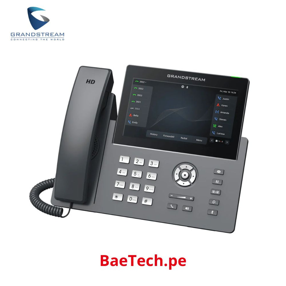 GRANDSTREAM GRP2616 Telefono IP wifi grado operador 6 cuentas SIP, 6 teclas de linea, pantalla a color 4.3". Puertos gigabit, bluetooth, poe