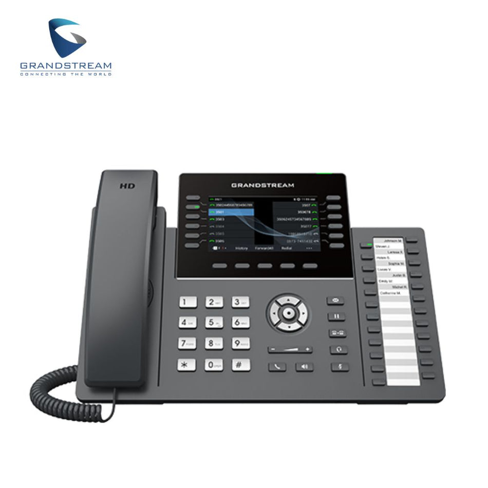 GANDSTREAM GRP2636 TELÉFONO IP DE 12 LÍNEAS Y MÓDULO DE EXTENSIÓN DE 24 TECLAS, 6 CUENTAS SIP, PANTALLA LCD DE COLOR TFT