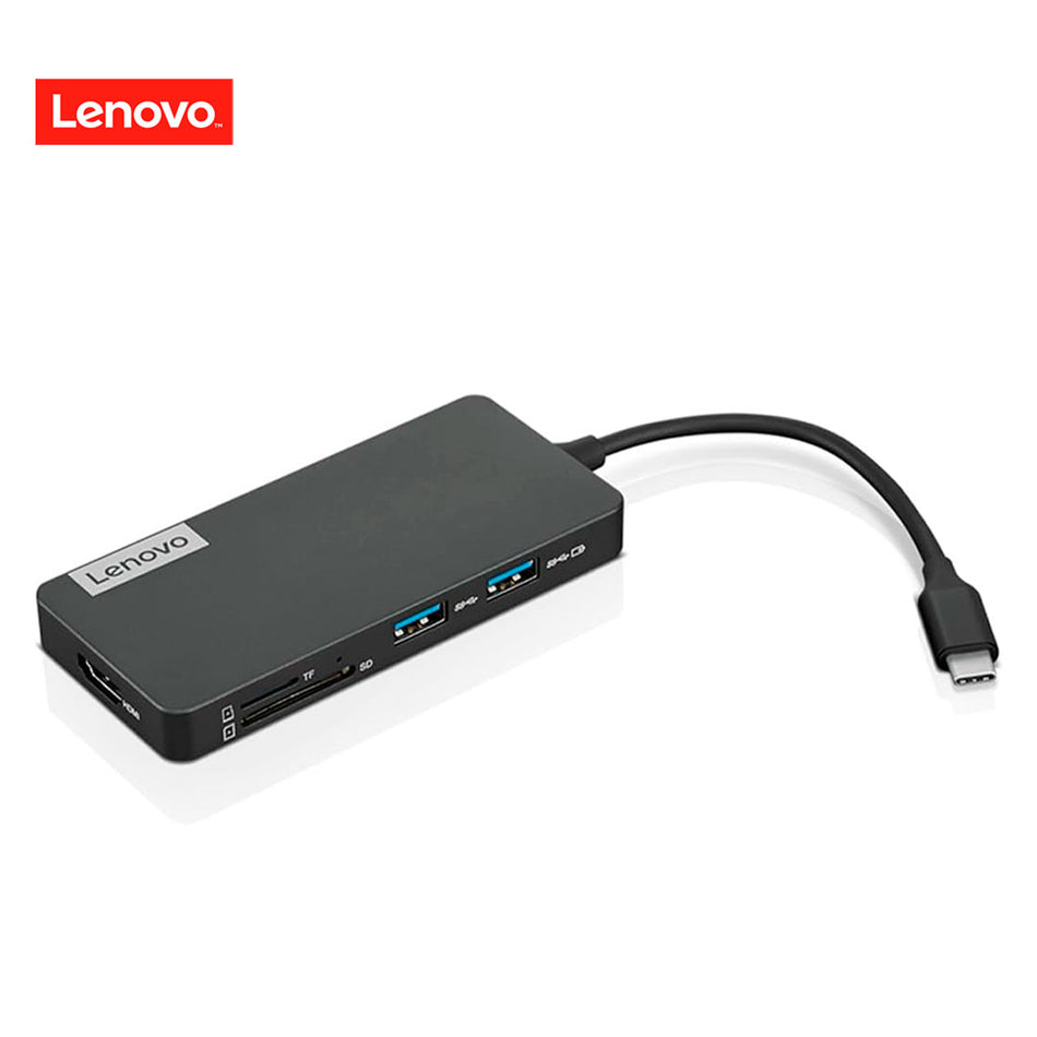 Concentrador de puertos (Hub) Lenovo USB-C, 7-in-1, Color Iron Grey (Gris Hierro)