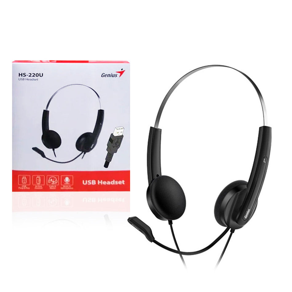 AUDIFONO GENIUS HS-220U USB C/MICRO PARA PC LAPTOP NEGRO