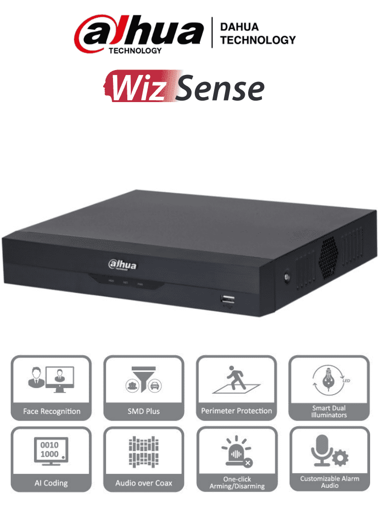 DAHUA XVR5108HS-I3 - GRABADOR XVR 8 CANALES 1080P FHD 1HDD- 6TB/IA