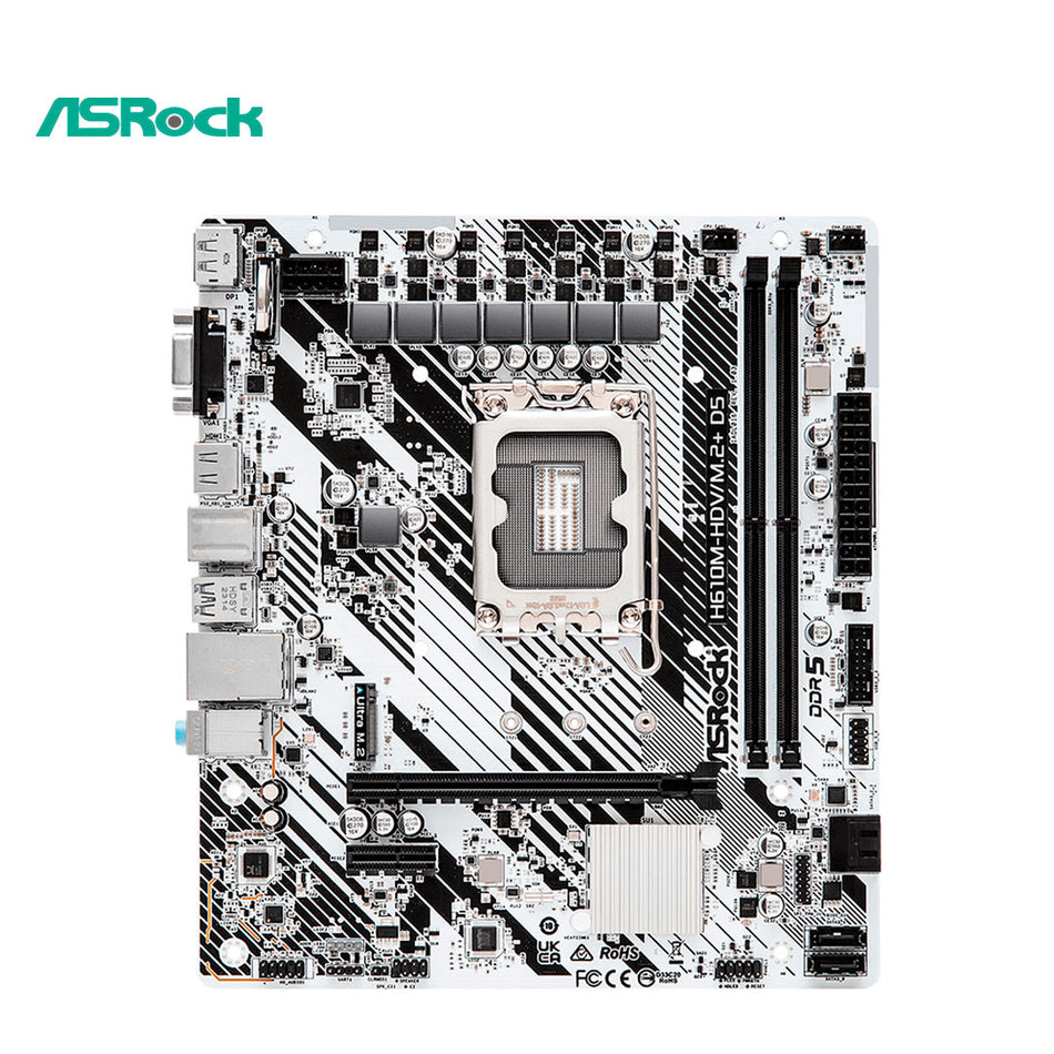 Placa base ASROCK H610M-HDV/M.2+ D5, chipset Intel H610, LGA1700, mATX
