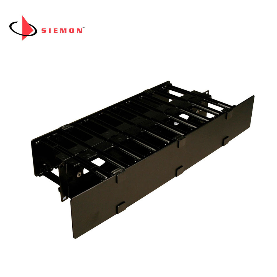 SIEMON HCM-4-2U-D Organizador de Cable, Horizontal Frontal, Posterior 2 RU Ductos de 4"