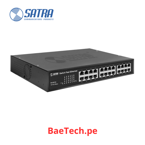 Switch de 24 puertos 10/100 SATRA 1401240000 Conmutador fast ethernet para montaje en rack