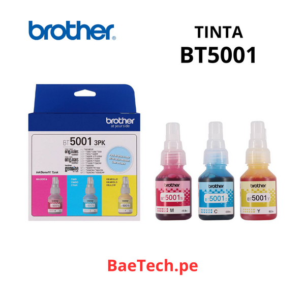 tinta Brother BT5001 Ultra alto Rendimiento Inyección de tinta - Azul ciánico, Magenta, Amarillo - Original