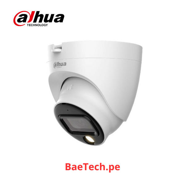 Camara de vigilancia 2MP DAHUA HAC-HDW1209TLQ-A-LED-0280B domo HDCVI FULL HD 2.8mm microfono incorporado FULL COLOR LED 25mts plastico