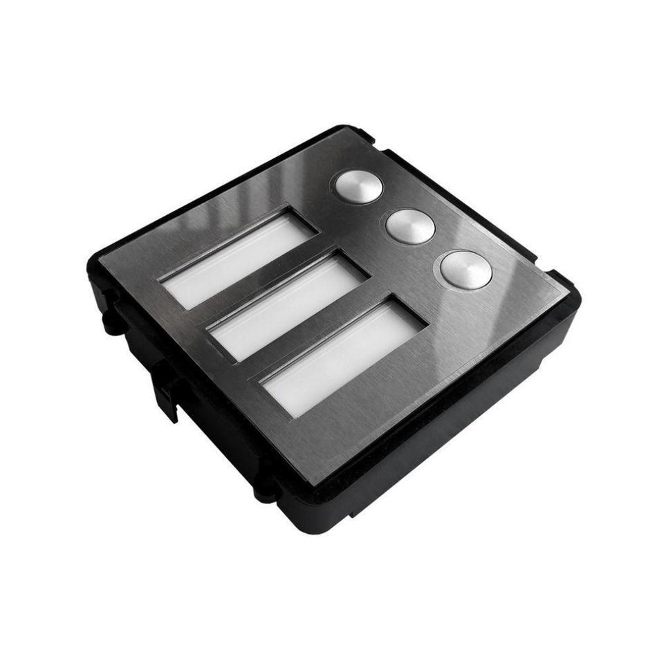 DAHUA VTO2000A-B MÓDULO ESTACIÓN EXTERIOR 3 BOTONES, PANEL DE ACERO INOXIDABLE, IP54,IK07