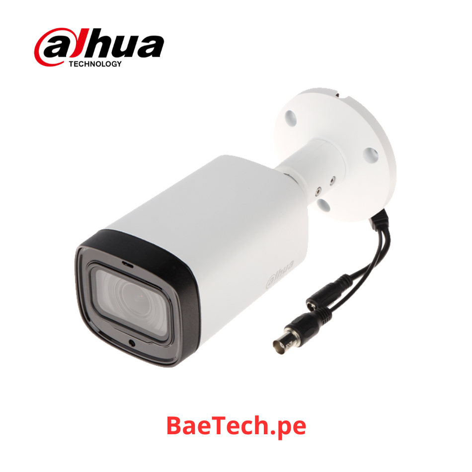 DAHUA DH-HAC-HFW1500R-Z-IR6-A Camara de vigilancia HDCVI Tubo 5MP. Camara Bullet 2K. Lente motorizada de 2.7-12mm. IP67. Visión nocturna IR 60m. Micrófono incorporado. Carcasa de metal