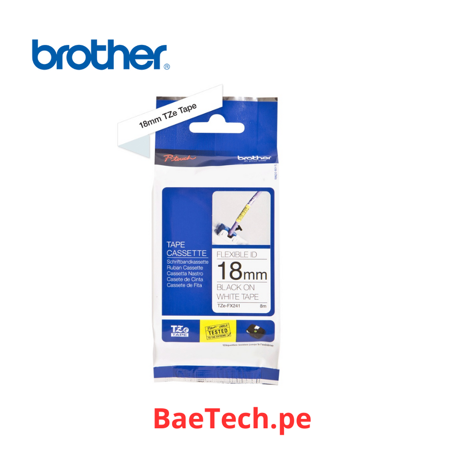 BROTHER TZEFX-241 - CINTA FLEX BLANCO 18MM (TZEFX-241)