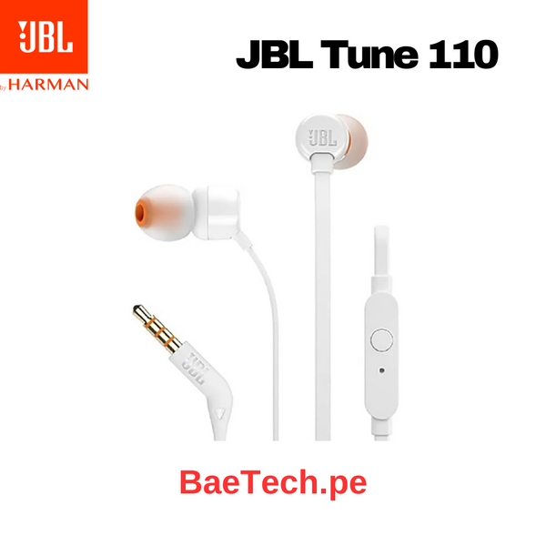 AUDIFONOS INTRAURALES JBL TUNE110 - JBLT110WHTAM - BLANCO