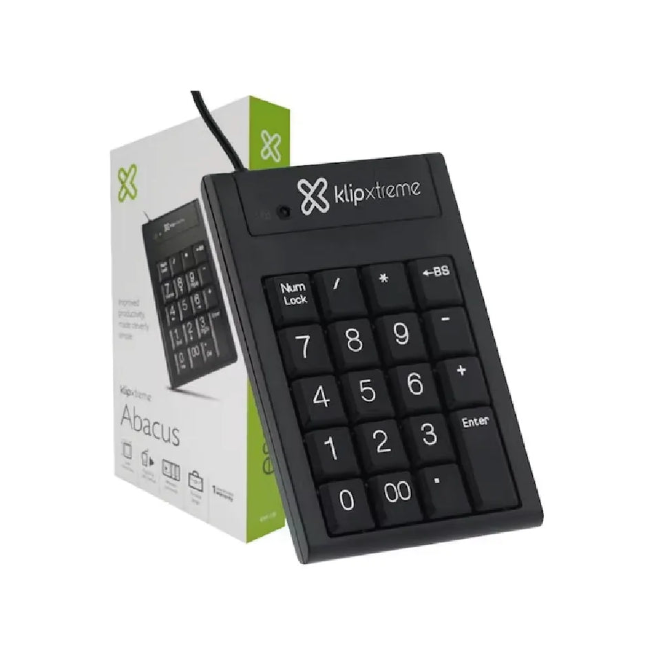 Teclado Numérico Klip Xtreme KNP-100 Abacus Numeric USB Negro