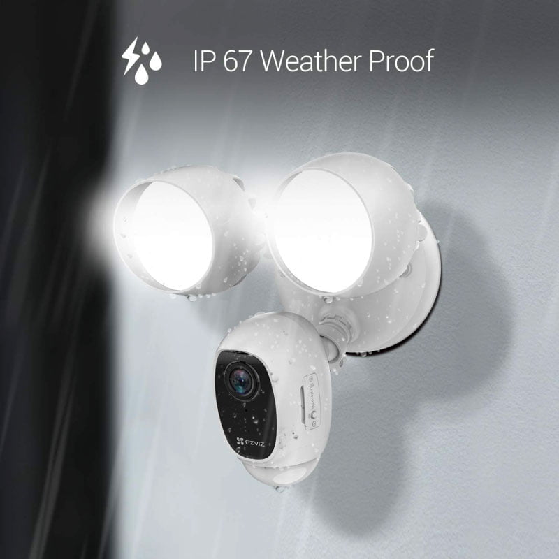 Camara de vigilancia Wifi inalambrico EZVIZ LC1C IP con reflector full hd 2mp 1080 vision nocturna 25m uso hogar exterior microfono y parlante incorporado alerta pir y sirena - CS-LC1C-A0-1F2WPFRL