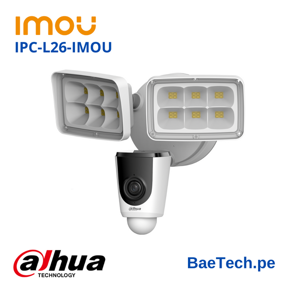 Camara de vigilancia wifi inalambrica IMOU IPC-L26 Full hd 2MP IR 10mts IP65 exterior reflectores, microfono y parlante incorporados