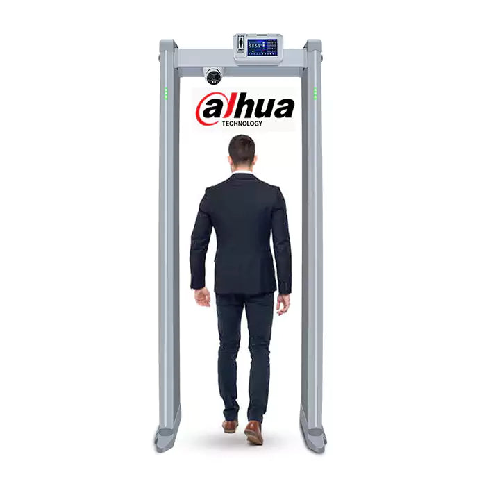 DAHUA ISC-D718-T Detector de Metales de Arco con Control de Temperatura, Monitor 7", 18 Zonas, 22 Detectores