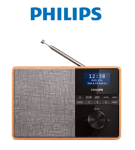 RADIO PORTATIL PHILIPS TAR5505 FM BLUETOOTH 5W TEMPORIZADOR NEGRO