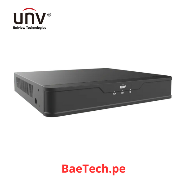 Uniview - NVR301-04S3 - NVR Grabador para cámaras de vigilancia IP - 4 canales - 4K - Soporta 1 disco duro hasta 6TB. - 64MBPS con analítica