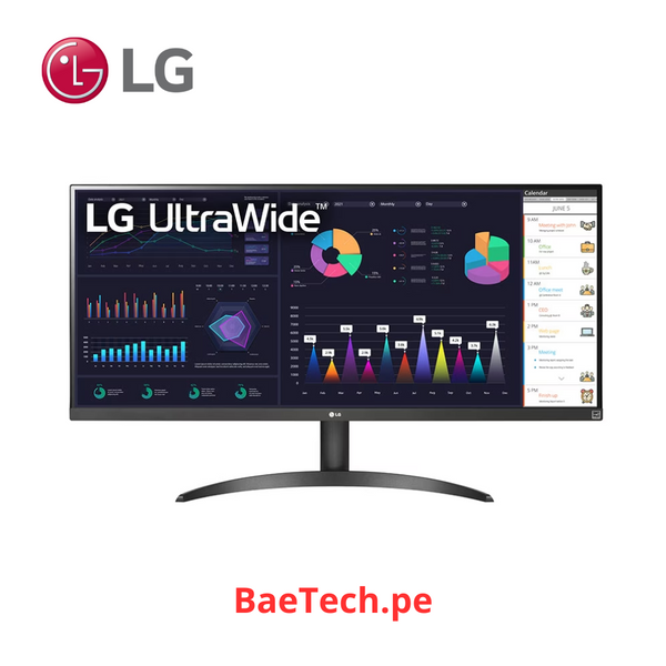 Monitor LG 34" UltraWide FHD IPS (2560x1080) 100Hz, HDMI x1, DP x1, HP-Out x1 - 34WQ500-B