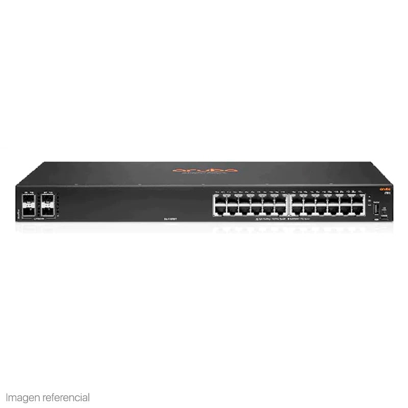 HPE ARUBA JL678A - Switch Aruba 6100 24G 4SFP+ / 24 x Puertos 10/100/1000BASE-T / 4 x puertos 1G/10G SFP