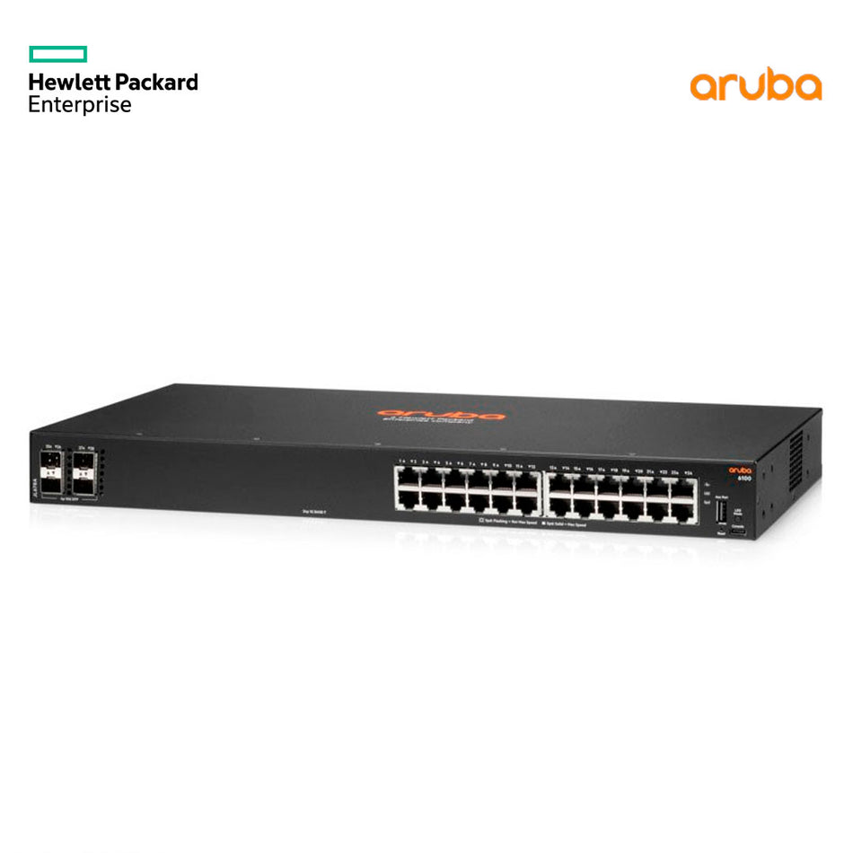 HPE ARUBA JL678A - Switch Aruba 6100 24G 4SFP+ / 24 x Puertos 10/100/1000BASE-T / 4 x puertos 1G/10G SFP