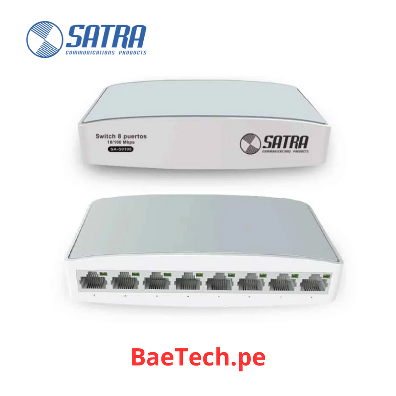 Switch de 8 puertos 10/100 SATRA 1401080000 Conmutador fast ethernet