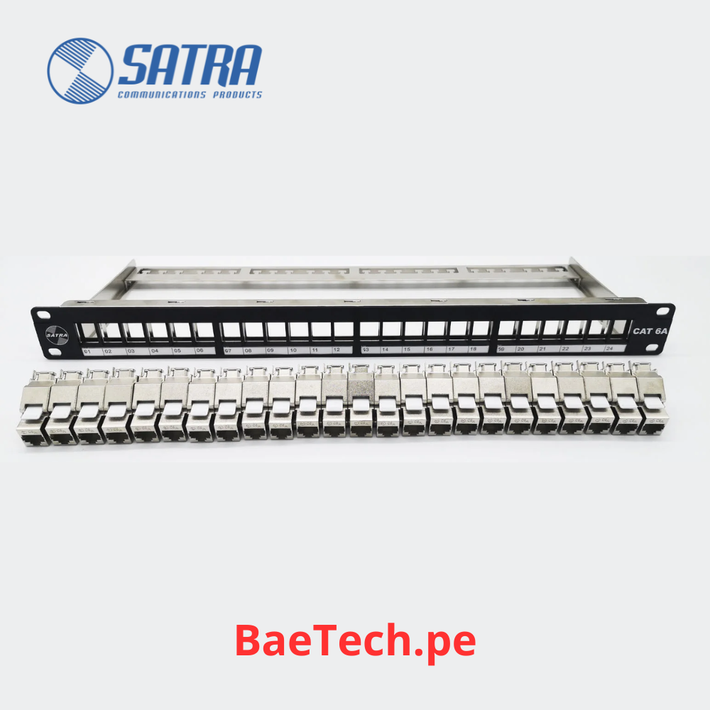Patch panel Cat 6A 24 puertos modular SATRA 103022499 Panel de conexio ...