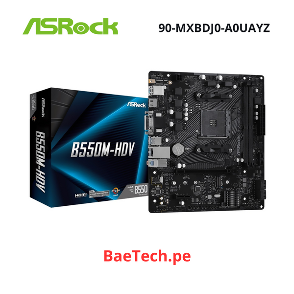 PLACA MADRE AMD AM4 ASROCK B550M-HDV | DDR4 | BUSS 2933MHZ | (90-MXBDJ0-A0UAYZ)