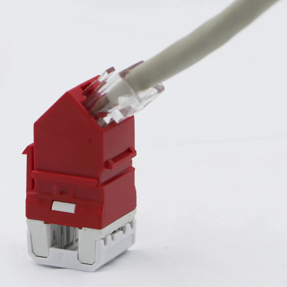 CONECTOR JACK ANGULAR CAT6 SATRA  (Blanco, Azul, Rojo)