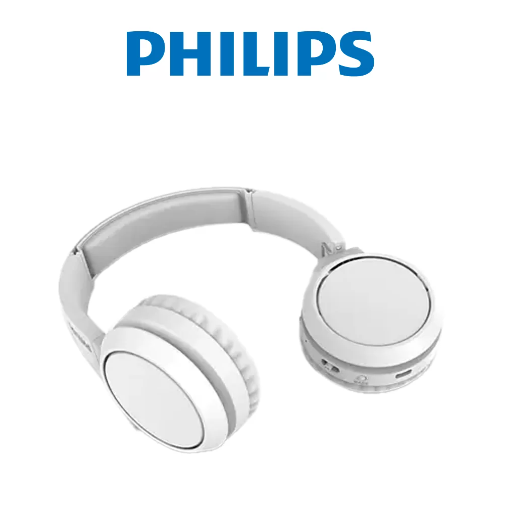 AUDIFONO INALAMBRICO C/MICROF. PHILIPS TAH4205WT BT 29H BASS BOOST PLEGABLE USB-C BLANCO