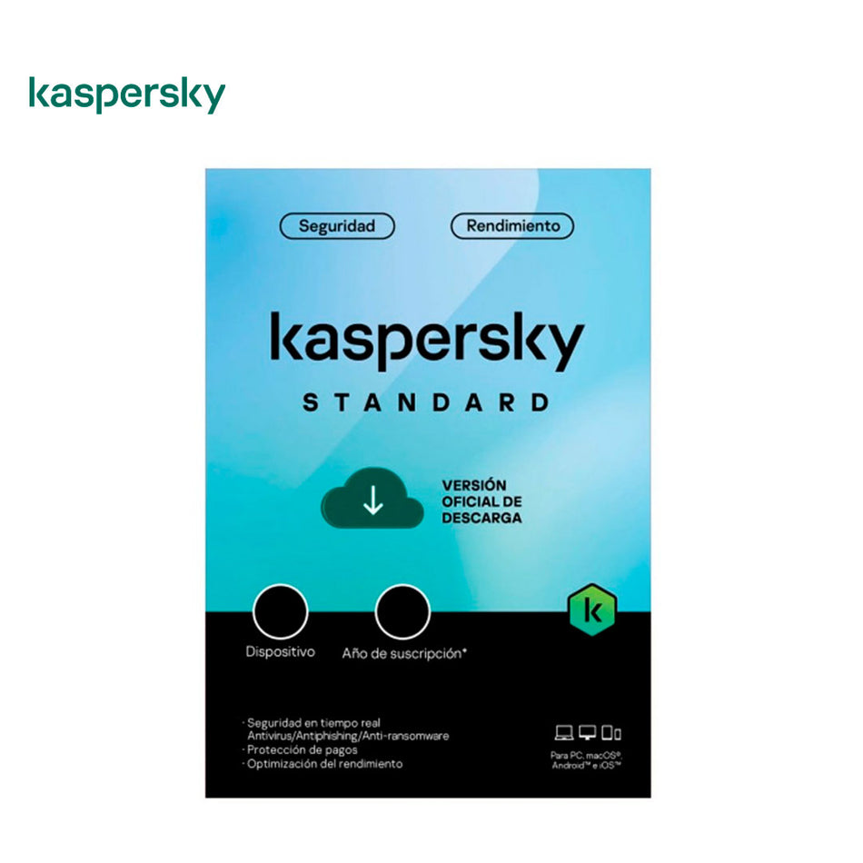 Antivirus Digital Kaspersky Standard, 10 dispositivo, 1 año