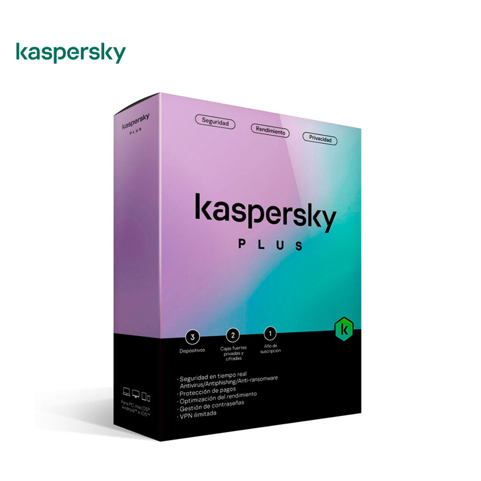 Antivirus Kaspersky Plus, 3PC - 1 Año