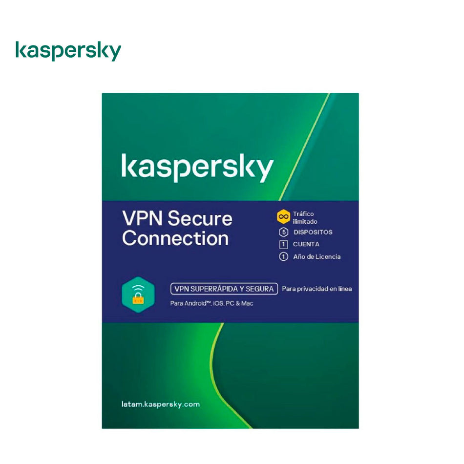 Antivirus Kaspersky Secure Connection, 1 Usuario, 5 Dispositivos, 1 Año