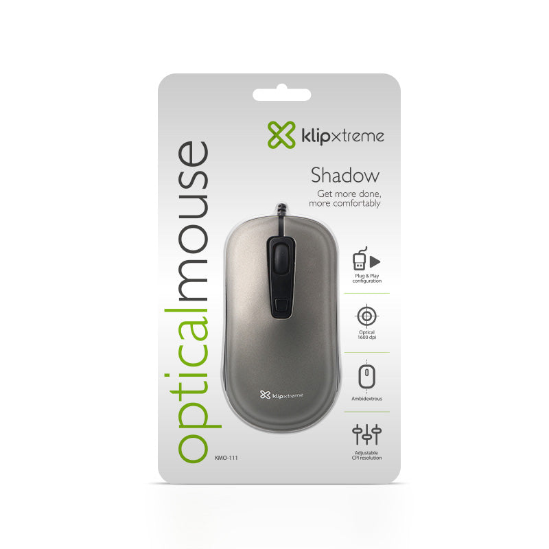 MOUSE OFICINA KLIP XTREME SHADOW / 1600 DPI / KMO-111
