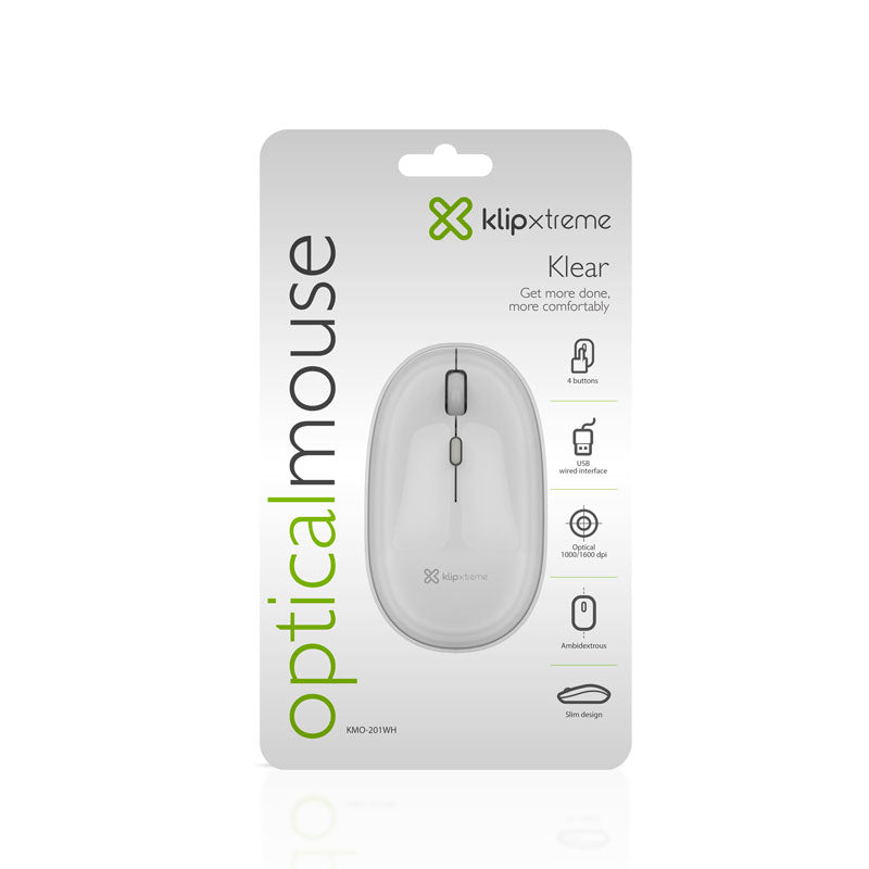 Mouse Klip Xtreme Klear USB KMO-201WH