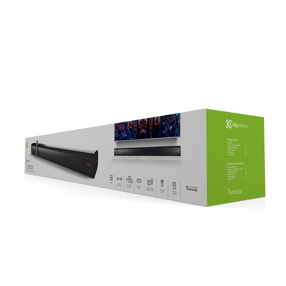 Barra de Sonido 2.0 Bluetooth Black Klip Xtreme KSB-00A