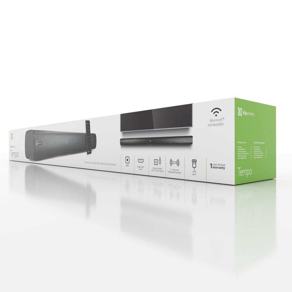 BARRA DE SONIDO BLUETOOTH KLIP XTREME KSB-210 160W NEGRO