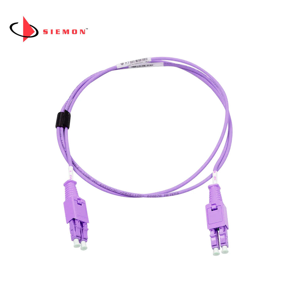 SIEMON LBP-LCLC5V-03EH Patch Cord Fibra Optica LC/LC Multimodo 50um Dúplex OM4 LSZH XGLO 3mts BladePatch. Color Violeta